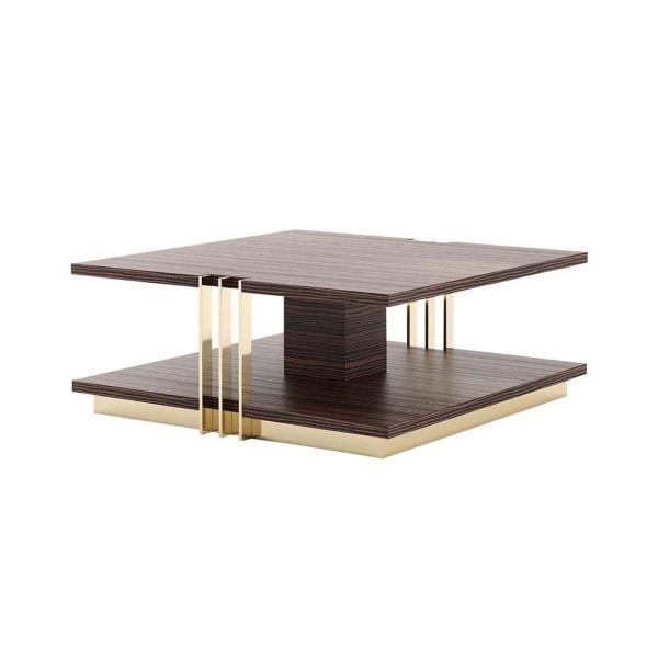 coffee table σε μέταλλο και έβενο