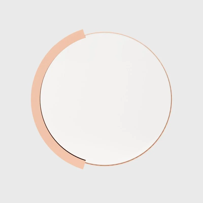 PHIL Mirrorpink gold round metallic mirror front view