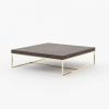 coffee table με χρυσό μέταλλο και καρυδί ξύλινο καπάκι
