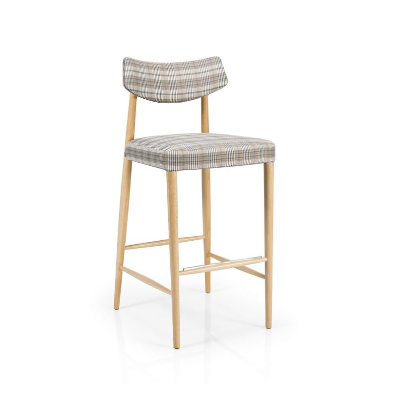 σκαμπό μπαρ με ανοιχτόχρωμο σκελετό