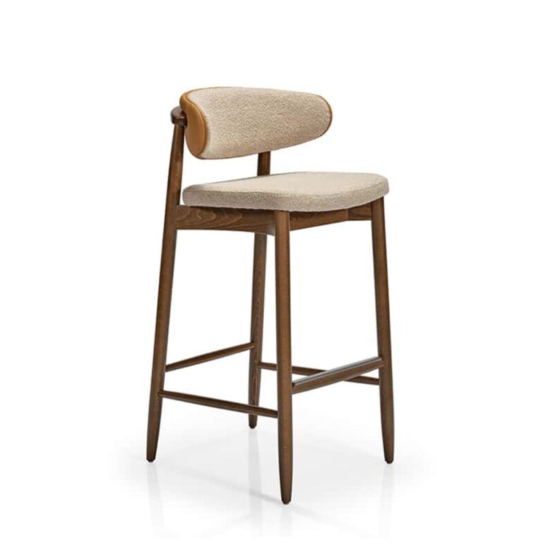 JOANNE Σκαμπό μπαρσκαμπό μπαρ με δέρμα και ύφασμα