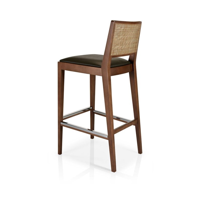 σκαμπό μπαρ με ψάθα στην πλάτη