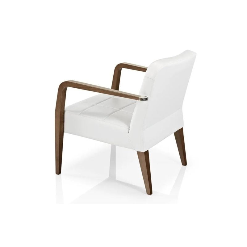 πολυθρόνα γραφείου με λευκό δέρμα