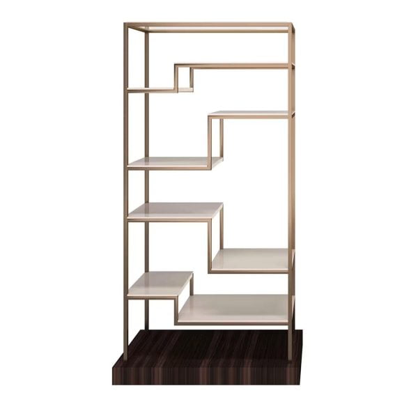 bookcase made of metal and wood