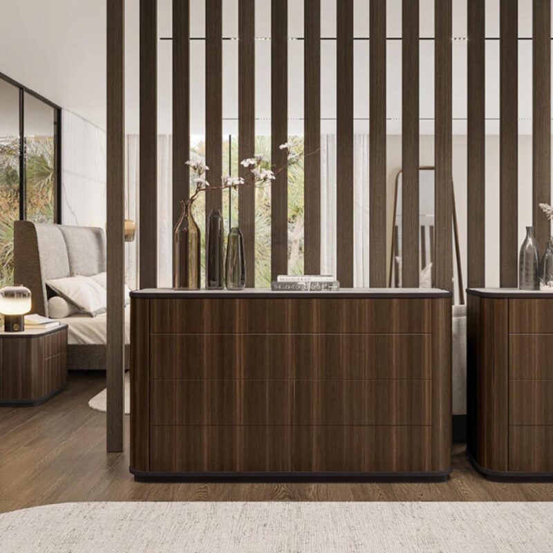 σιφονιέρα σε καρυδιά και κεραμικό