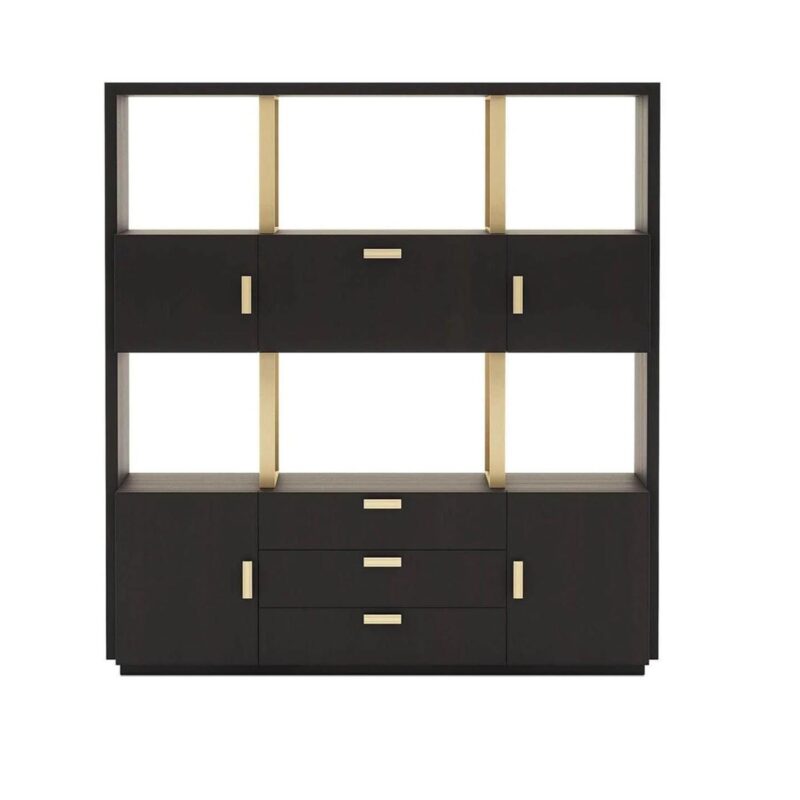 βιβλιοθήκη με ξύλο και μέταλλο