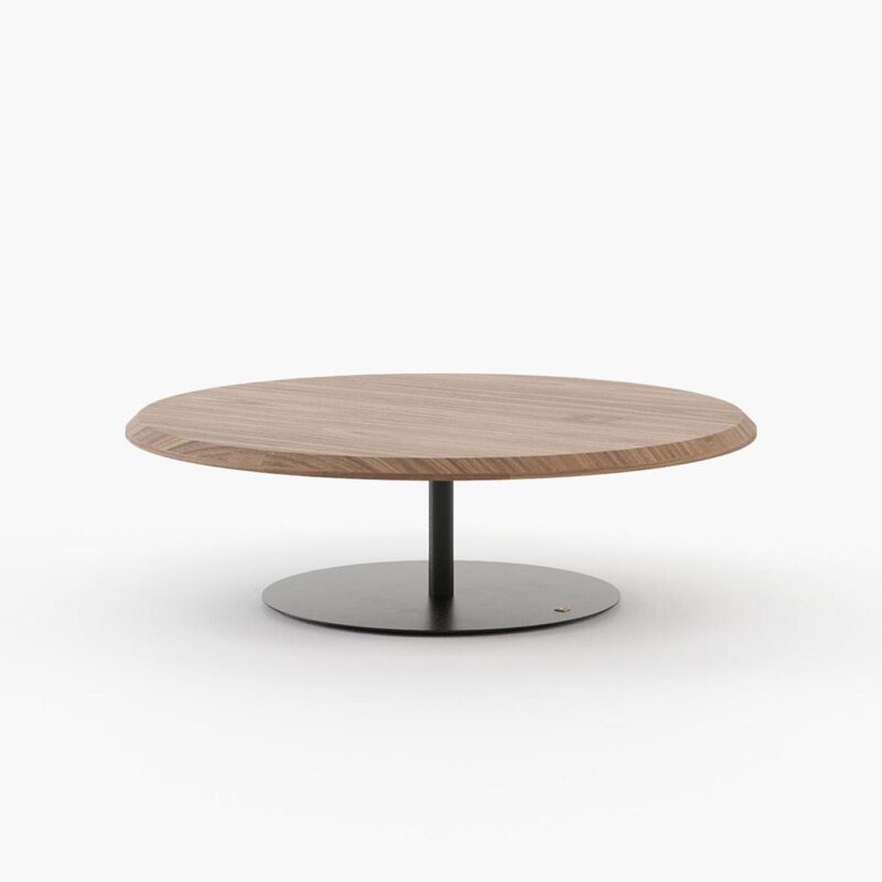 RODES Coffee tableστρογγυλό coffee table με μέταλλο και ξύλο