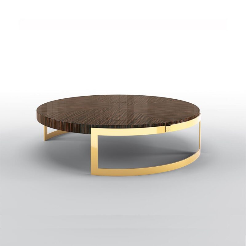 AYGOR Coffee tablecoffee table στρογγυλό με μέταλλο και ξύλο